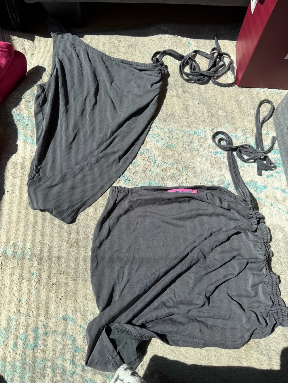 Edikted Black Drawstring Swim Skirt Cover-Up Set